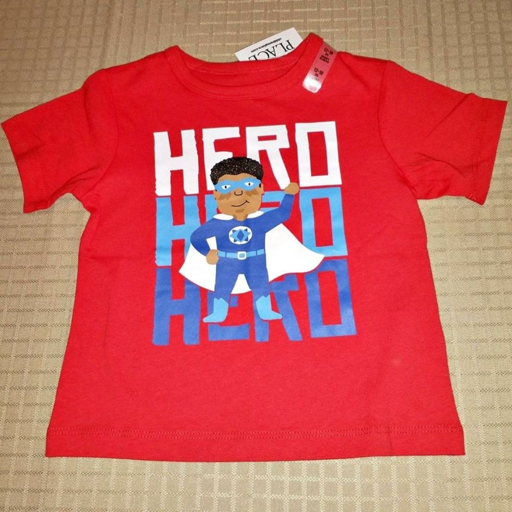 CHILDREN'S PLACE BABY TODDLER BOY SHIRT RED HERO SIZE 12-18 MONTH K-315